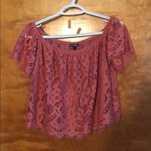 Lace off shoulder top